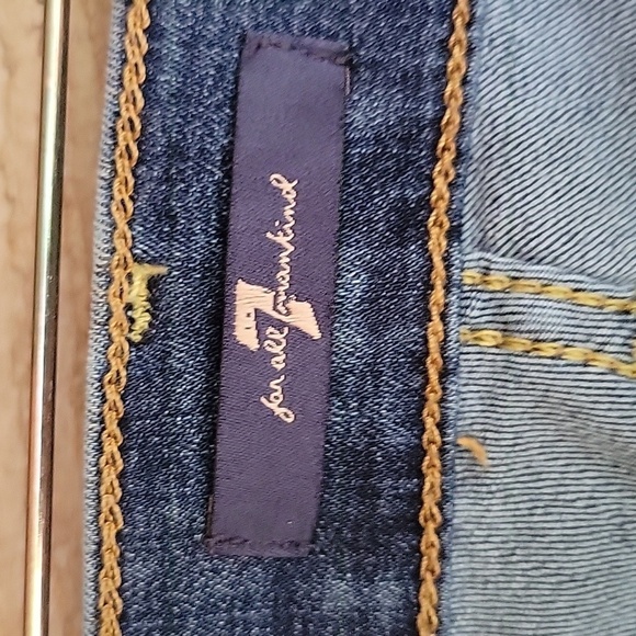 7 For All Mankind Size 25 Gwenevere Dark Wash Skinny Jeans - Picture 4 of 12